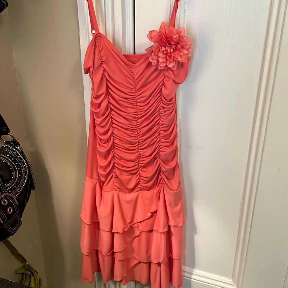 Y2K Ruched Pink Floral Mini dress!